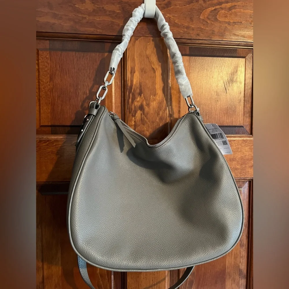 Kate Spade NWT Mulberry Street Vivian Hobo Bag Pebbled Leather Gray - Picture 3 of 8